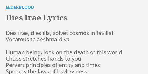 Dies Irae Lyrics By Elderblood Dies Irae Dies Illa