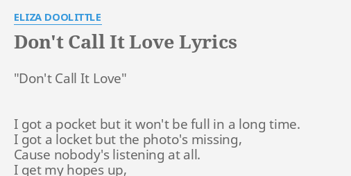 call on love lyrics