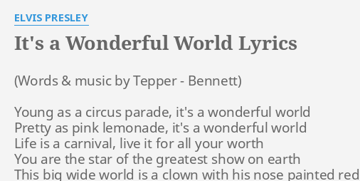 it's a great big wonderful world lyrics