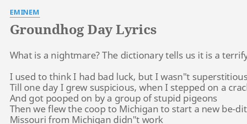 groundhog day lyrics eminem