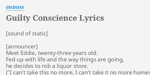 "GUILTY CONSCIENCE" LYRICS By EMINEM: Meet Eddie, Twenty-three Years...