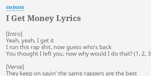 i get money lyrics