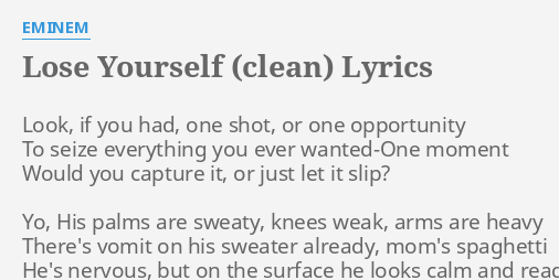 lose yourself eminem lyrics