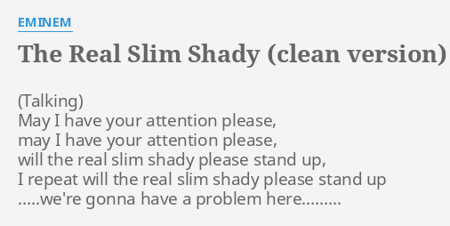 Eminem - The Real Slim Shady (Official Video - Clean Version