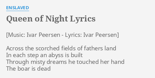 queen of the night song lyrics