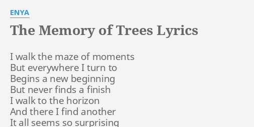 enya the memory of trees