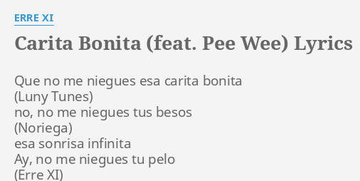 CARITA BONITA FEAT. PEE WEE