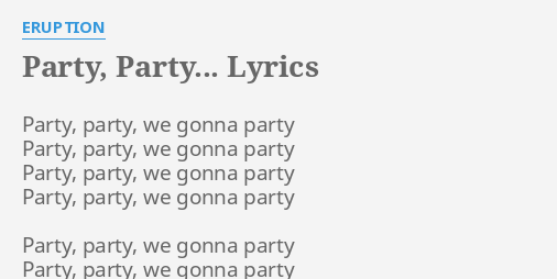 Party Party Party Lyrics