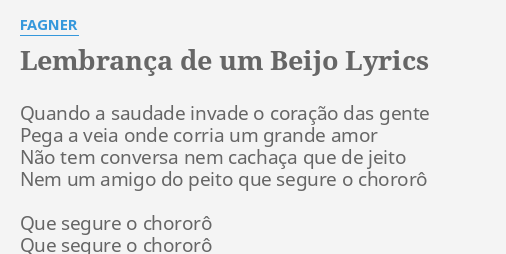 Lembrança de Um Beijo - Fagner (Com Letra) 