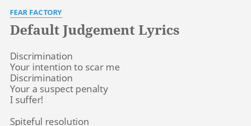 default judgement lyrics