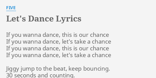 Let S Dance Lyrics By Five If You Wanna Dance