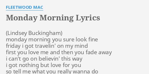 Lyrics To For You By Fleetwood Mac