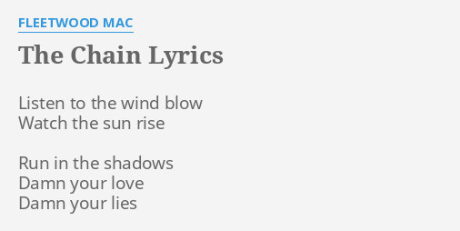 Fleetwood Mac – The Chain Lyrics