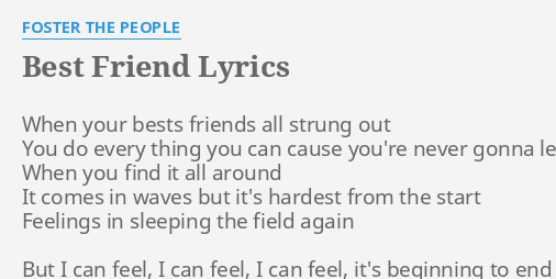 foster the people best friend lyrics