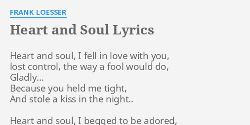 heart of soul lyrics