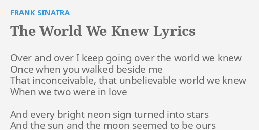 the world i have known lyrics