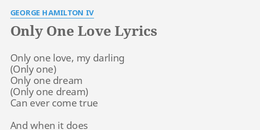 My Only One Lyrics