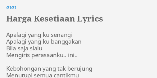 Lyrics kesetiaan The Myriad