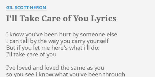 i ll take care of you lyrics gil scott heron