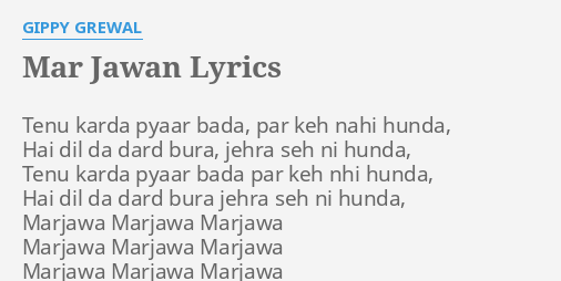 Marjawa (Male) Lyrics  Marjawa (Male) Song Lyrics in English - Hungama