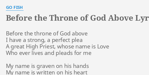 before the throne of god above lyrics kristyn getty