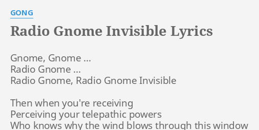 RADIO GNOME INVISIBLE