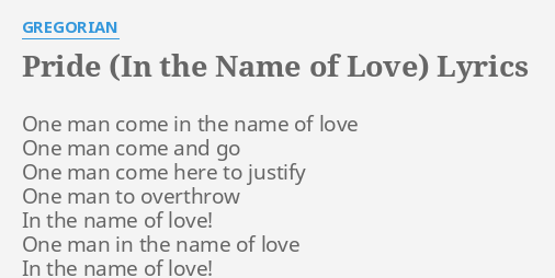 pride in the name of love lyrics