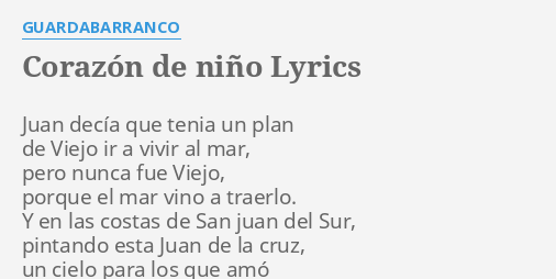 Corazon De Nino Lyrics English