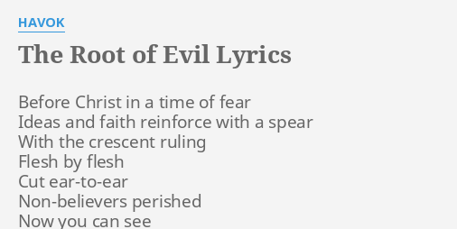 root of evil lyrics