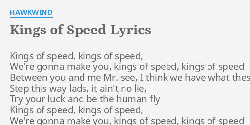 hawkwind kings of speed lyrics