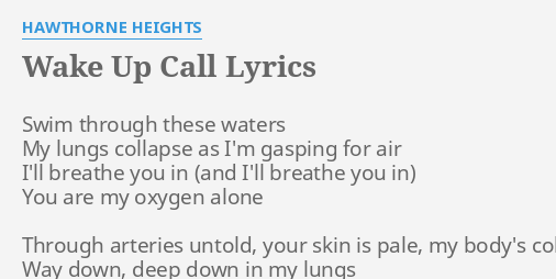 wake up call lyrics hawthorne heights