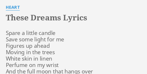 these dreams of you lyrics meaning