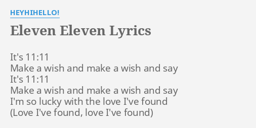 Lyrics eleven ive Here's What