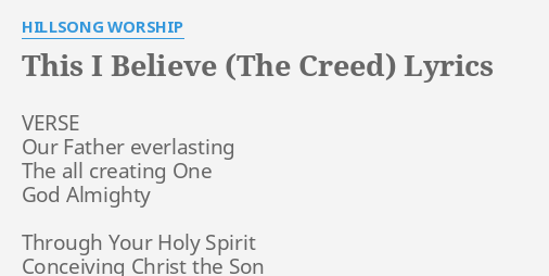 This I Believe (The Creed) Lyric Video 