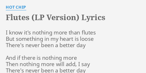 hot chip flutes lyrics