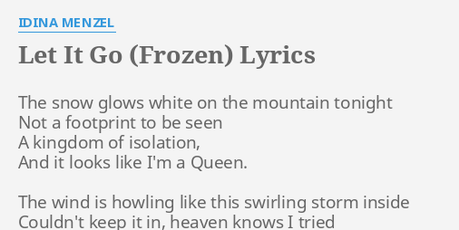 idina menzel frozen let it go lyrics