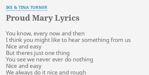 proud mary riverboat queen lyrics