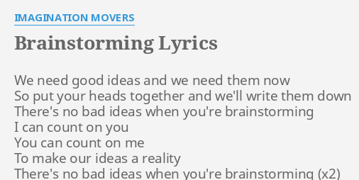 Imagination Movers – Brainstorming Lyrics