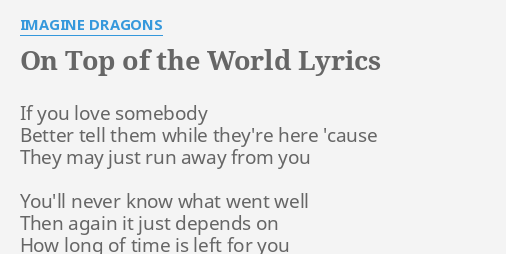 Top of The World Lyrics