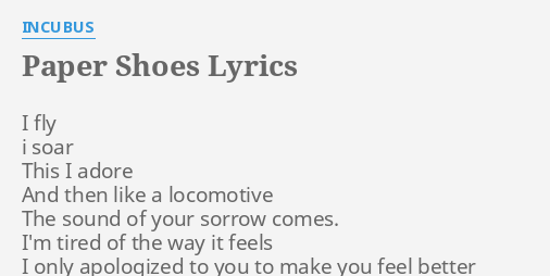 Introducir 107+ imagen paper shoes lyrics