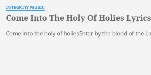 take me into the holy of holies lyrics