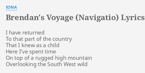brendan's voyage lyrics