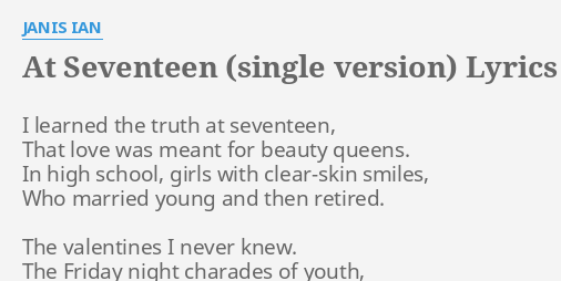 At Seventeen Single Version 85