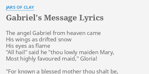 gabriel's message lyrics one bright star