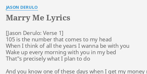 marry me lyrics