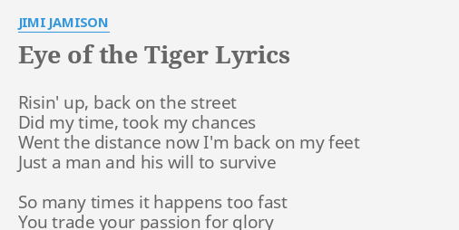 jimi jamison eye of the tiger lyrics