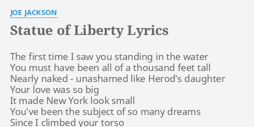 the statue of liberty started shaking her fist lyrics