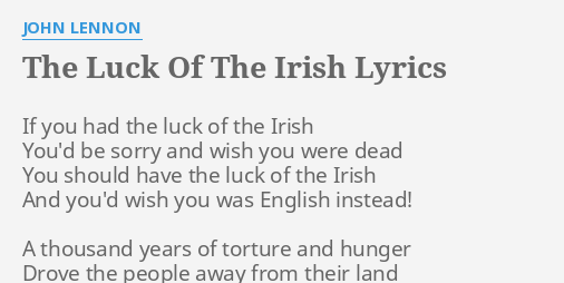 the luck of the irish lyrics