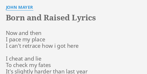 John Mayer Lyrics