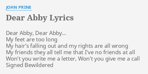 little sister dear abby one night of passion lyrics